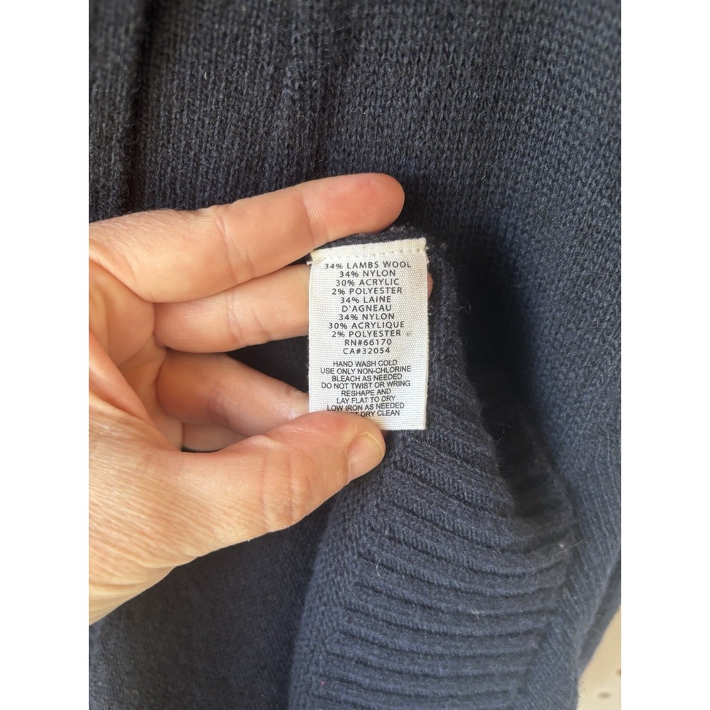 BDG Toggle Cardigan Sweater Adult Large Navy Blue Lambs Wool Blend - Picture 4 of 6